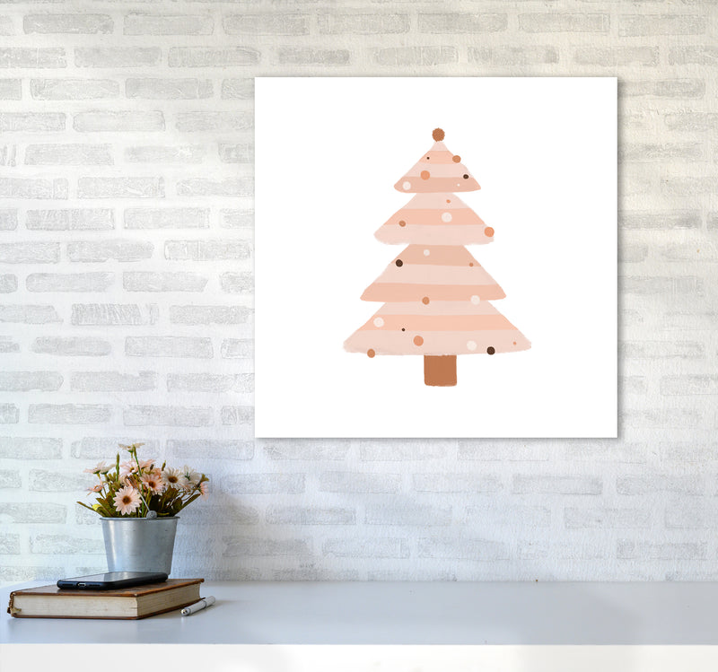 Blush Christmas Tree Christmas Art Print by Orara Studio6060 Black Frame