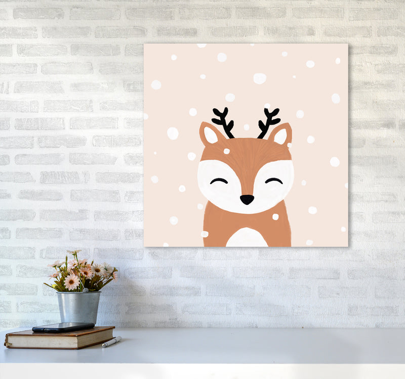 Snow & Deer Christmas Art Print by Orara Studio6060 Black Frame