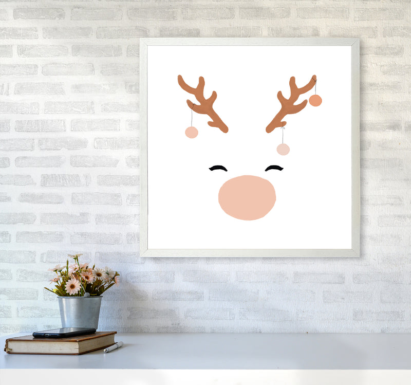 Deer & Baubles Christmas Art Print by Orara Studio6060 Oak Frame