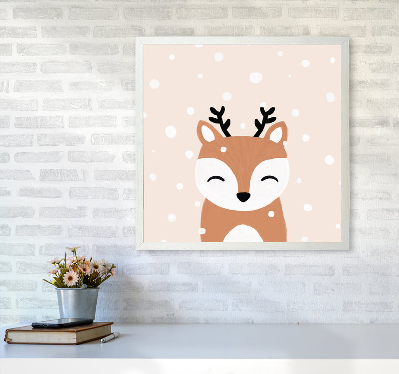 Snow & Deer Christmas Art Print by Orara Studio6060 Oak Frame