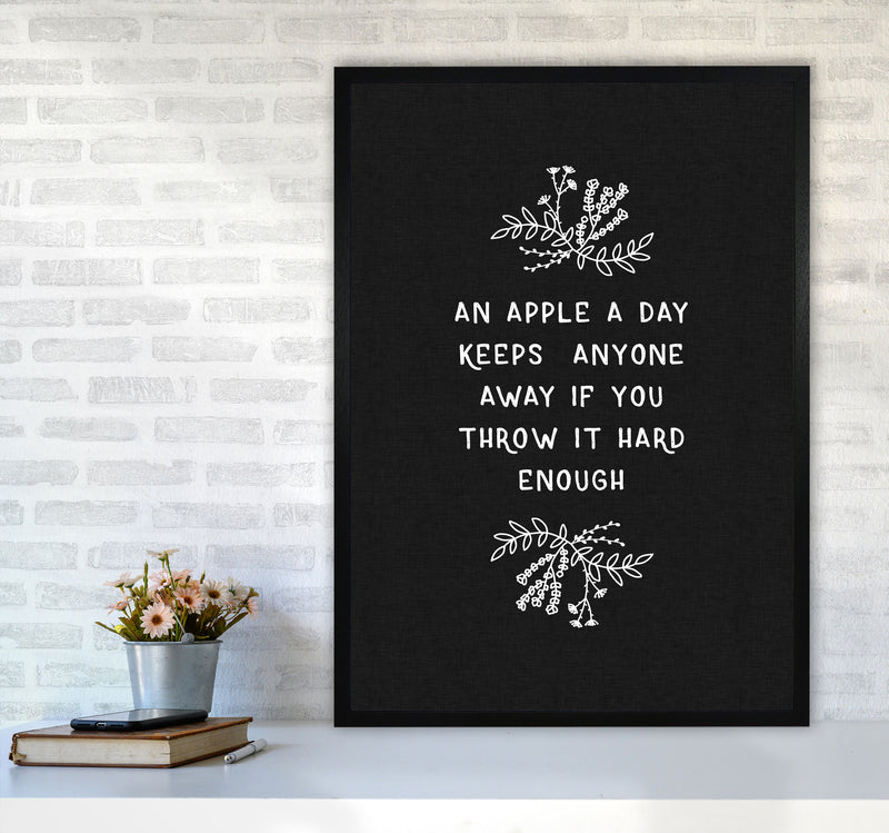 An Apple A Day Funny Quote Print By Orara Studio A1 White Frame