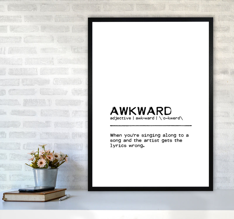 Awkward Singing Definition Quote Print By Orara Studio A1 White Frame