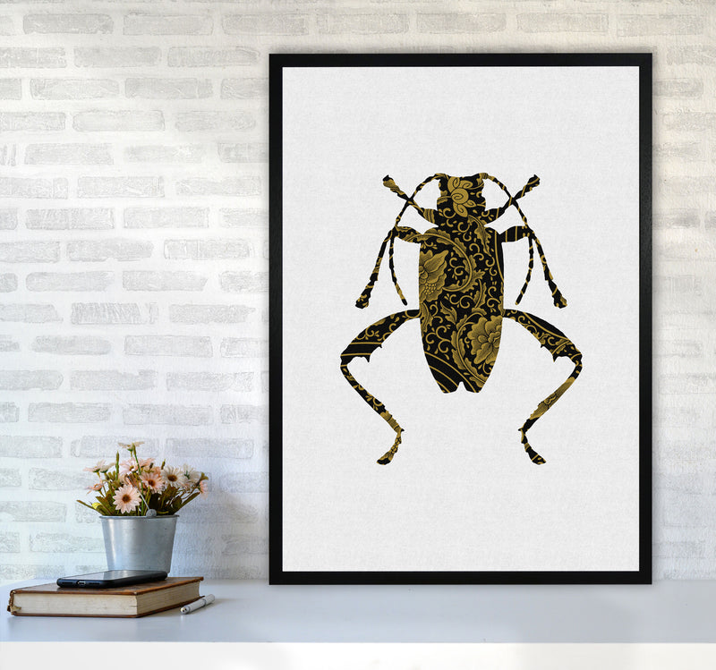 Black And Gold Beetle III Print By Orara Studio Animal Art Print A1 White Frame