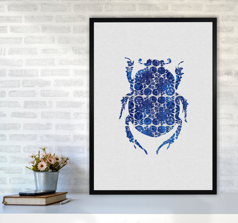 Blue Beetle I Print By Orara Studio Animal Art Print A1 White Frame
