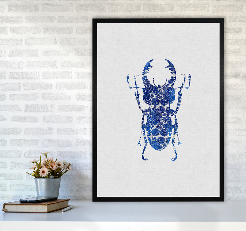 Blue Beetle III Print By Orara Studio Animal Art Print A1 White Frame