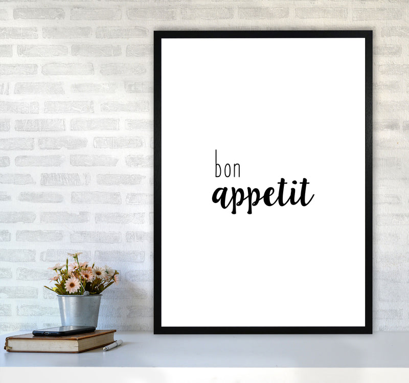 Bon Appetit Food Quote Print By Orara Studio, Framed Kitchen Wall Art A1 White Frame