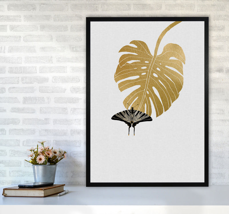 Butterfly & Monstera Leaf Print By Orara Studio A1 White Frame