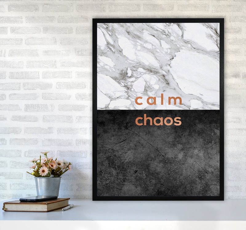 Calm Chaos Marble Quote Print By Orara Studio A1 White Frame
