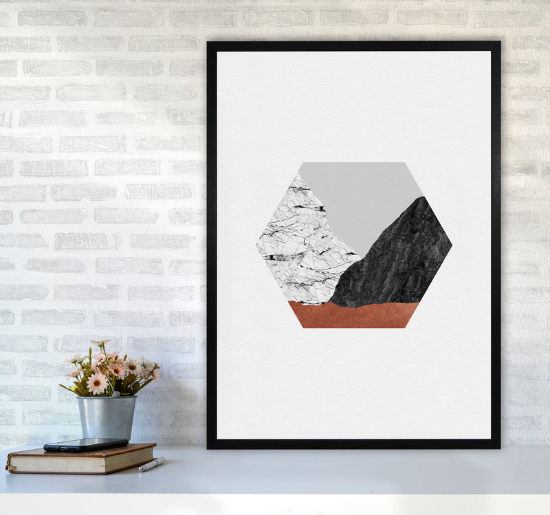 Copper Geometric I Print By Orara Studio A1 White Frame