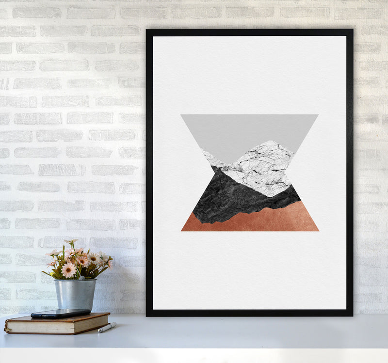 Copper Geometric IV Print By Orara Studio A1 White Frame