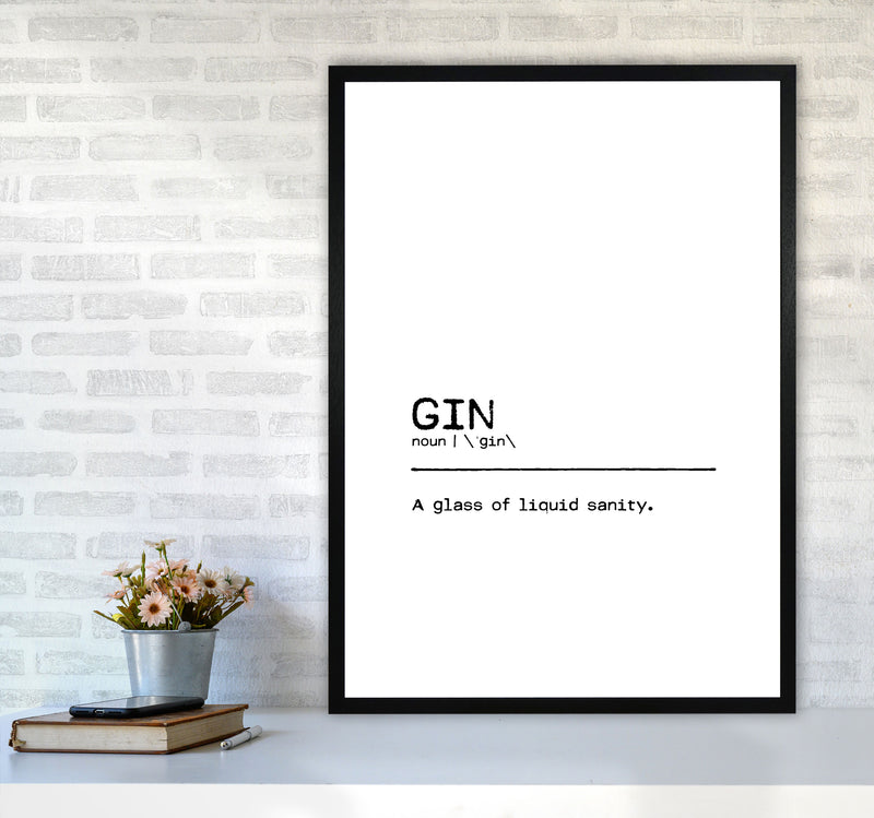 Gin Sanity Definition Quote Print By Orara Studio A1 White Frame