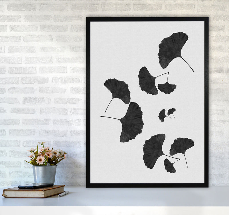 Ginkgo Leaf Black & White I Print By Orara Studio A1 White Frame
