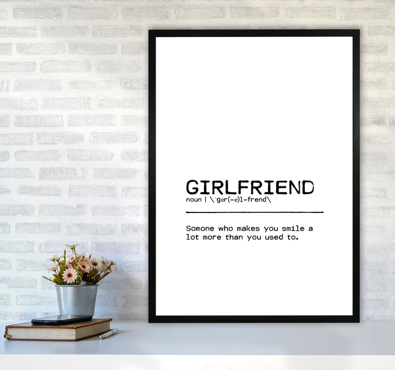 Girlfriend Smile Definition Quote Print By Orara Studio A1 White Frame