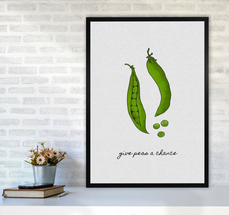 Give Peas A Chance Print By Orara Studio, Framed Kitchen Wall Art A1 White Frame