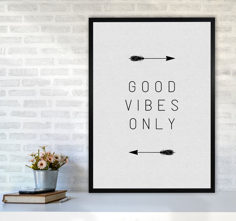 Good Vibes Only Arrow Quote Print By Orara Studio A1 White Frame