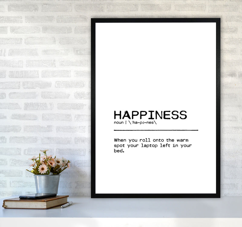 Happiness Laptop Definition Quote Print By Orara Studio A1 White Frame