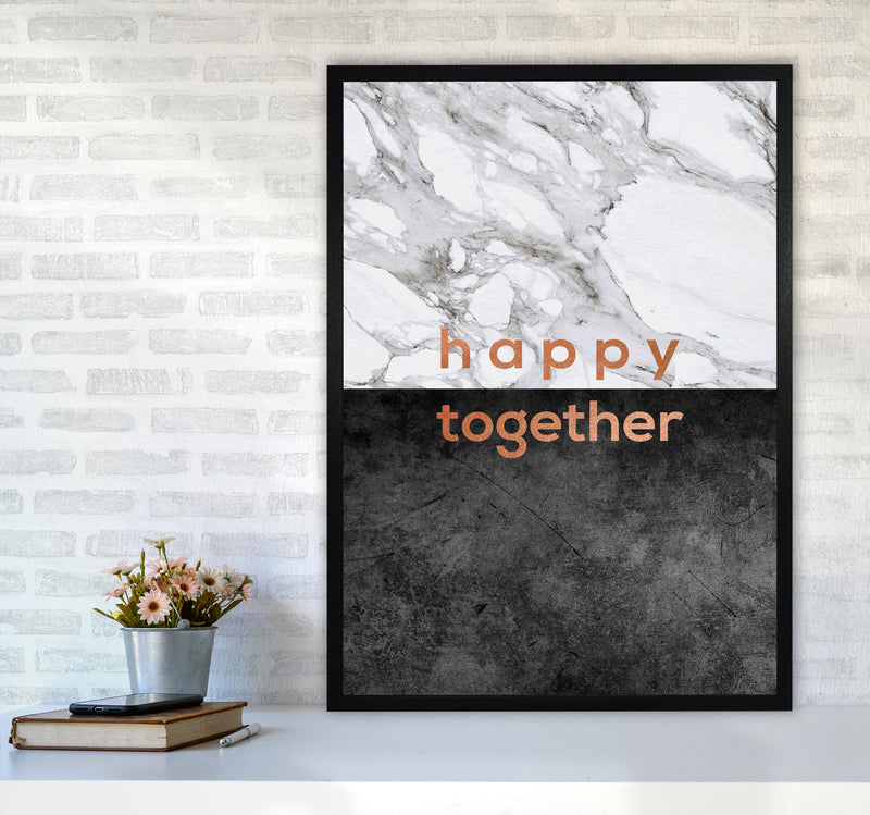 Happy Together Copper Quote Print By Orara Studio A1 White Frame