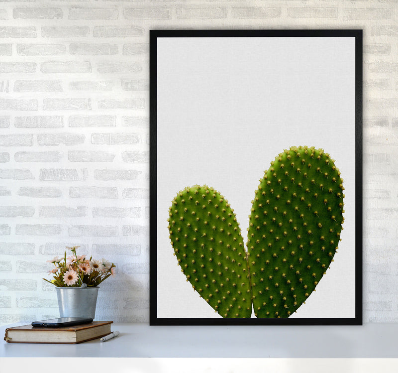 Heart Cactus Print By Orara Studio, Framed Botanical & Nature Art Print A1 White Frame