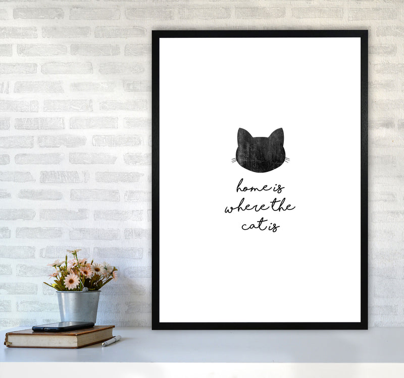 Home Is Where The Cat Is Print By Orara Studio Animal Art Print A1 White Frame