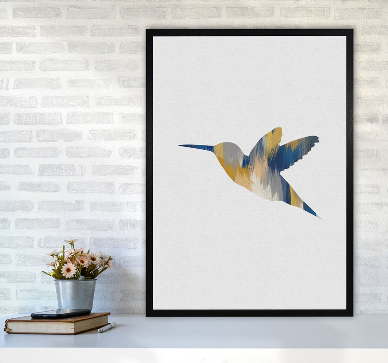 Hummingbird Blue & Yellow I Print By Orara Studio Animal Art Print A1 White Frame
