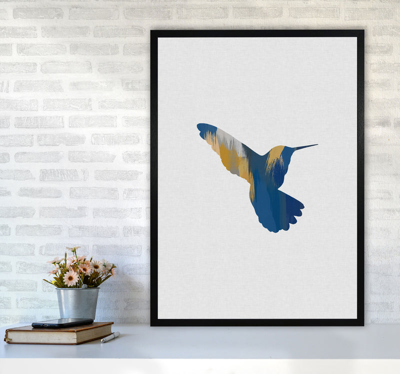 Hummingbird Blue & Yellow II Print By Orara Studio Animal Art Print A1 White Frame