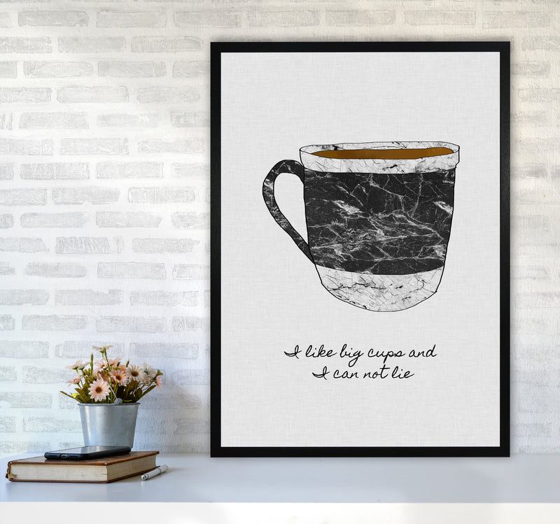 I Like Big Cups Print By Orara Studio, Framed Kitchen Wall Art A1 White Frame