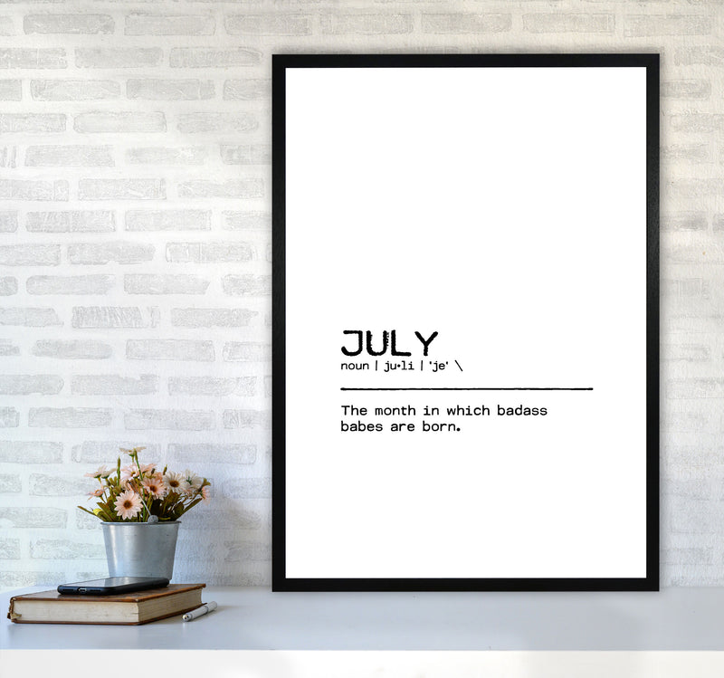 July Badass Definition Quote Print By Orara Studio A1 White Frame
