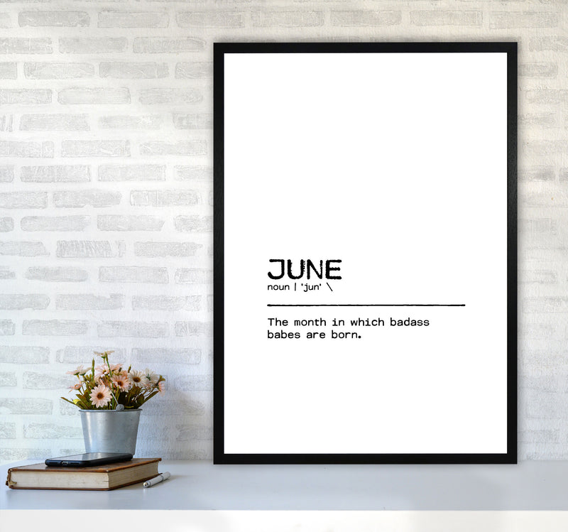 June Badass Definition Quote Print By Orara Studio A1 White Frame