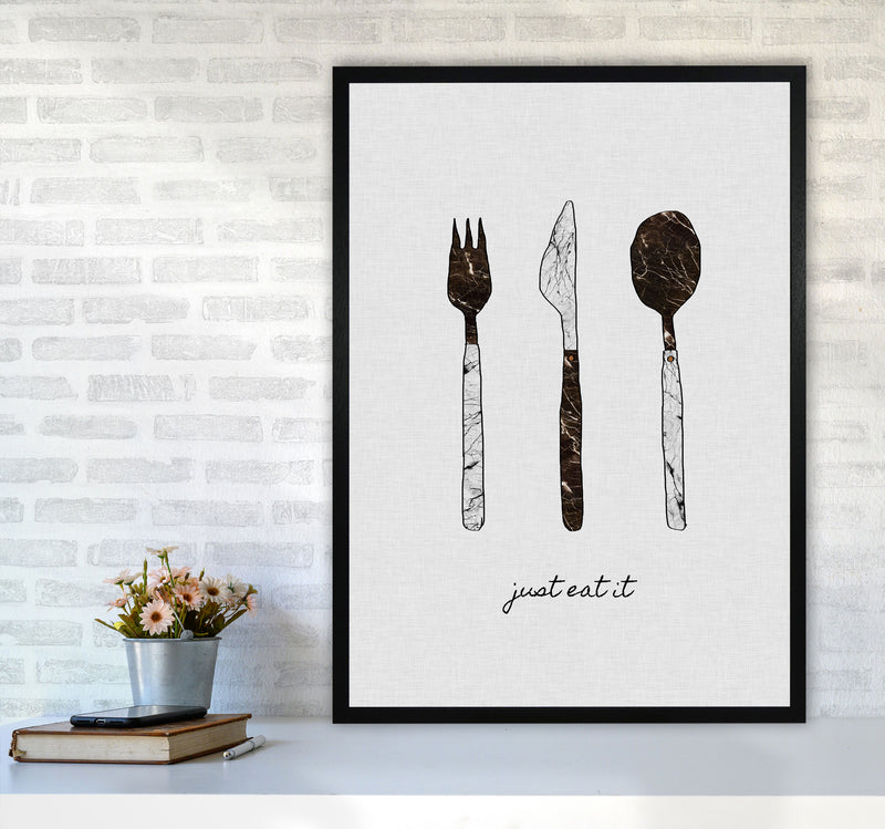 Just Eat It Print By Orara Studio, Framed Kitchen Wall Art A1 White Frame