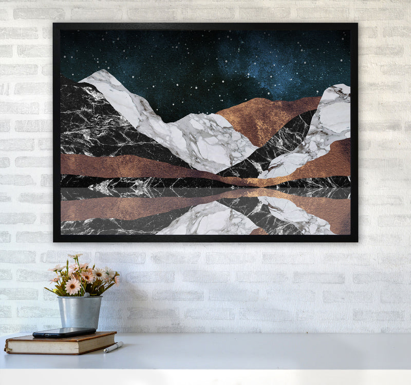 Landscape Mountains Print By Orara Studio, Framed Botanical & Nature Art Print A1 White Frame