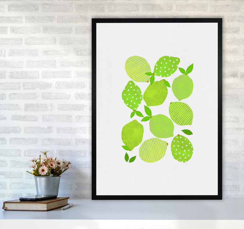Lime Crowd Print By Orara Studio, Framed Kitchen Wall Art A1 White Frame