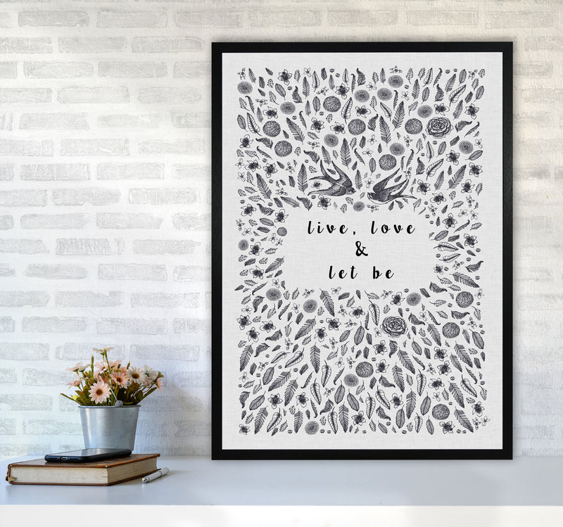 Live, Love & Let Be Calm Quote Print By Orara Studio A1 White Frame