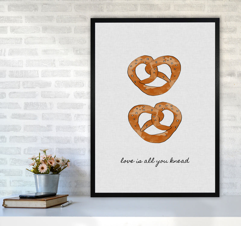 Love Is All You Knead Print By Orara Studio, Framed Kitchen Wall Art A1 White Frame