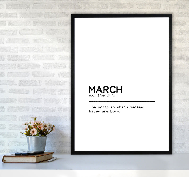 March Badass Definition Quote Print By Orara Studio A1 White Frame