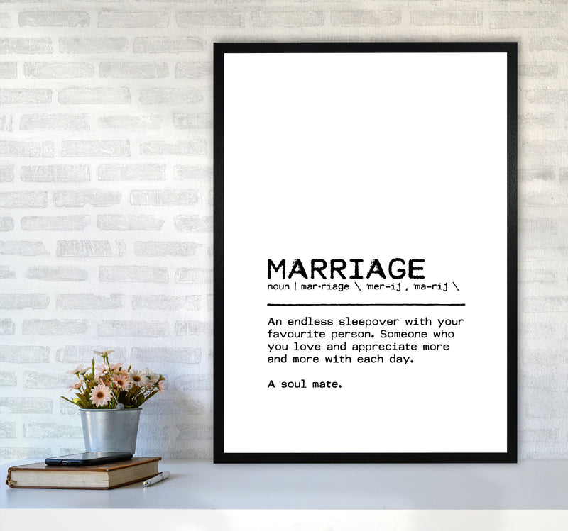 Marriage Sleepover Definition Quote Print By Orara Studio A1 White Frame