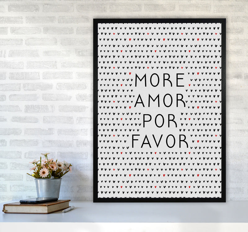 More Amor Black & White Love Quote Print By Orara Studio A1 White Frame