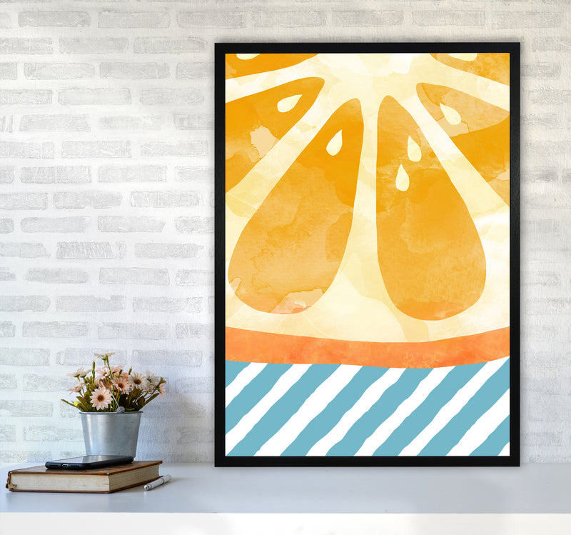 Orange Abstract Print By Orara Studio, Framed Kitchen Wall Art A1 White Frame