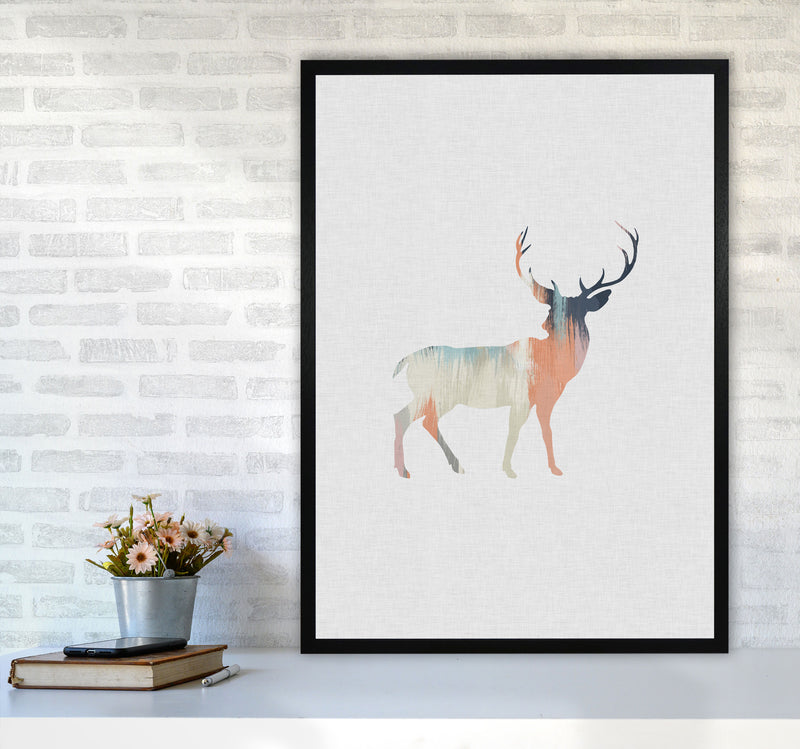 Pastel Deer I Print By Orara Studio Animal Art Print A1 White Frame