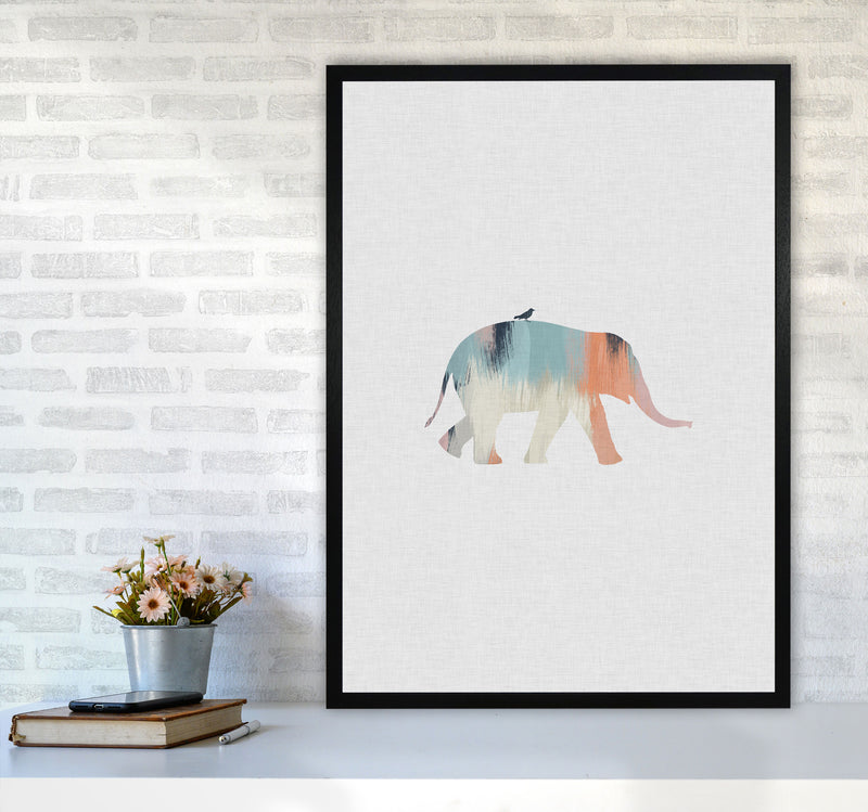 Pastel Elephant Print By Orara Studio Animal Art Print A1 White Frame