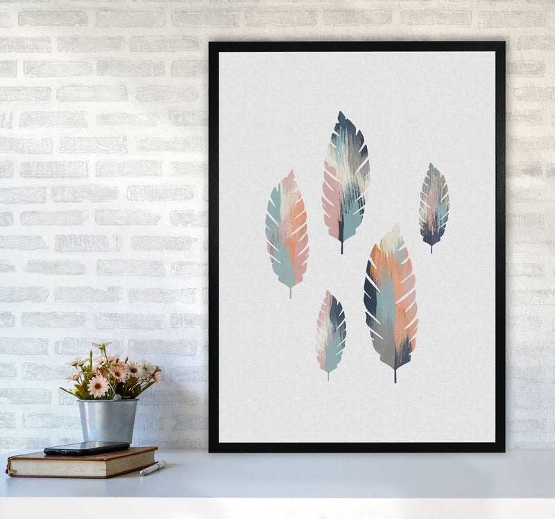 Pastel Leaves Print By Orara Studio, Framed Botanical & Nature Art Print A1 White Frame