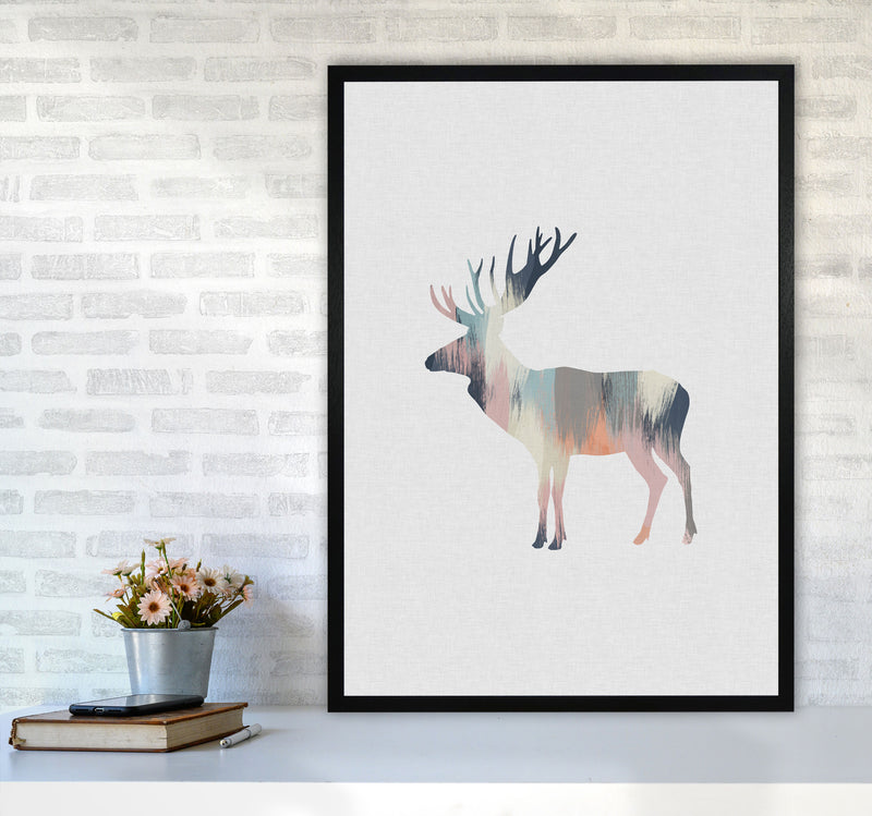 Pastel Moose Print By Orara Studio Animal Art Print A1 White Frame