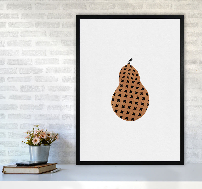 Pear Fruit Illustration Print By Orara Studio, Framed Kitchen Wall Art A1 White Frame