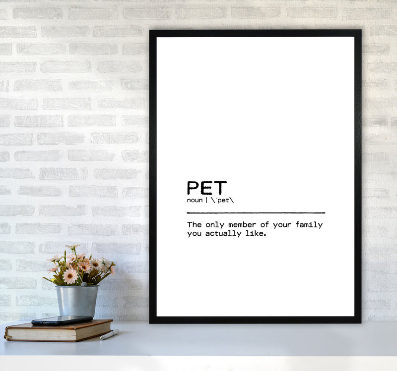 Pet Family Definition Quote Print By Orara Studio A1 White Frame