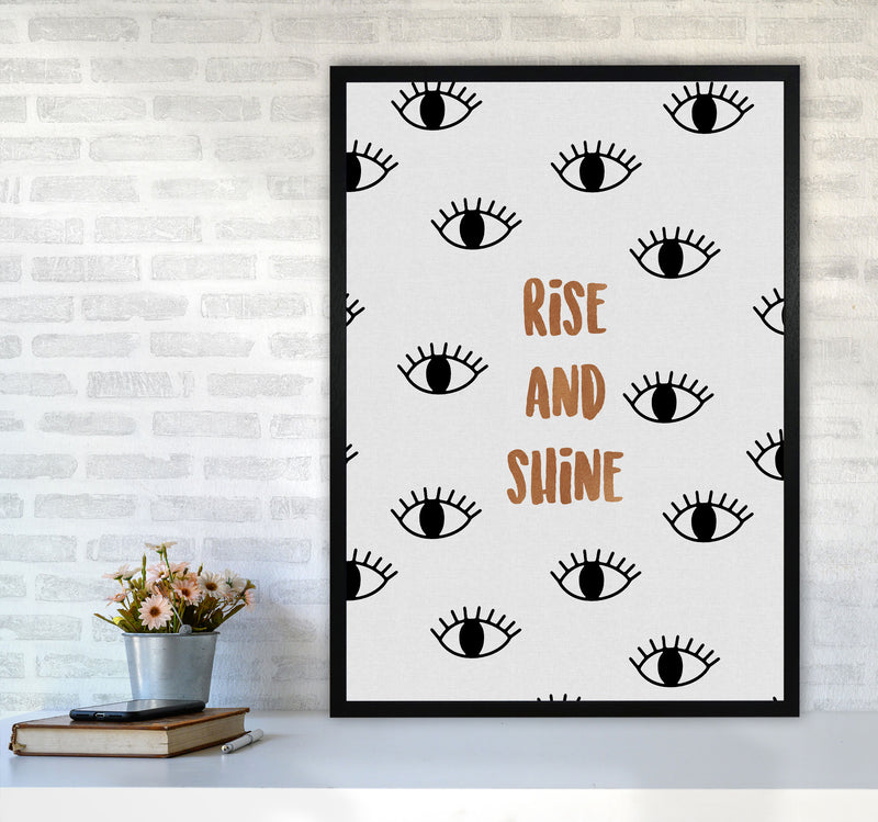 Rise & Shine Bedroom Quote Print By Orara Studio A1 White Frame