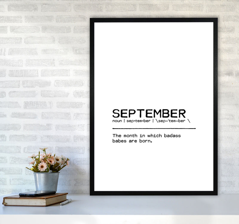 September Badass Definition Quote Print By Orara Studio A1 White Frame