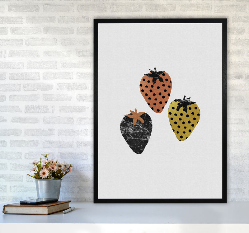 Strawberries Print By Orara Studio, Framed Kitchen Wall Art A1 White Frame