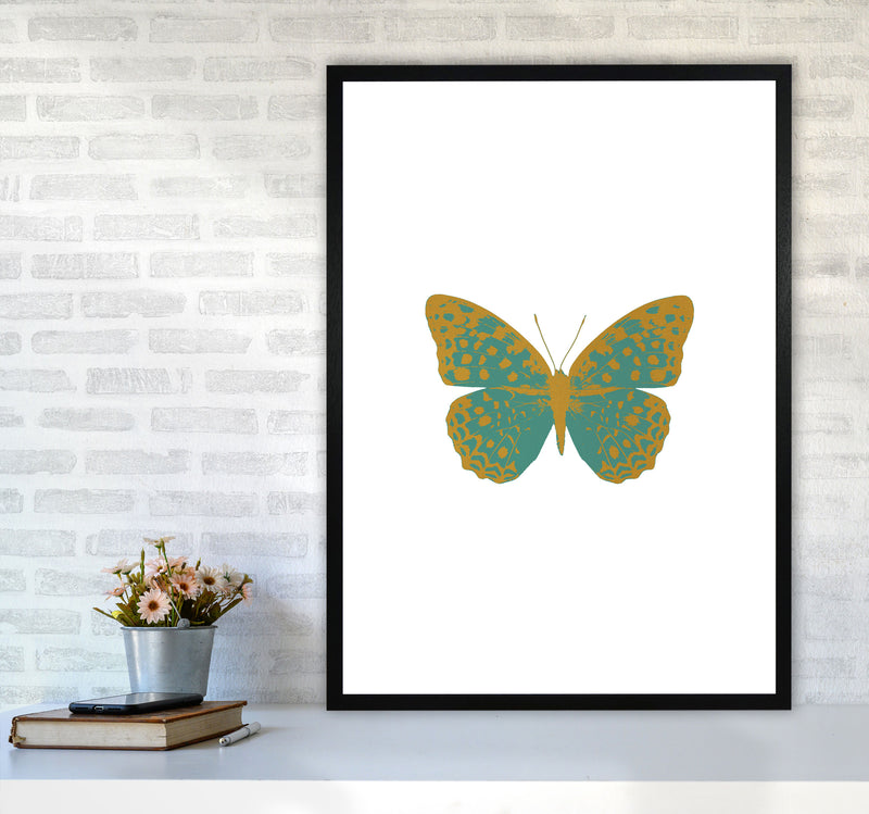 Teal Butterfly Print By Orara Studio Animal Art Print A1 White Frame