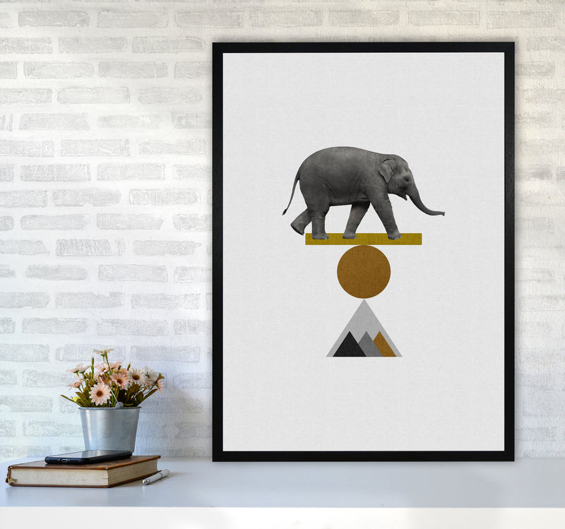 Tribal Elephant Print By Orara Studio Animal Art Print A1 White Frame