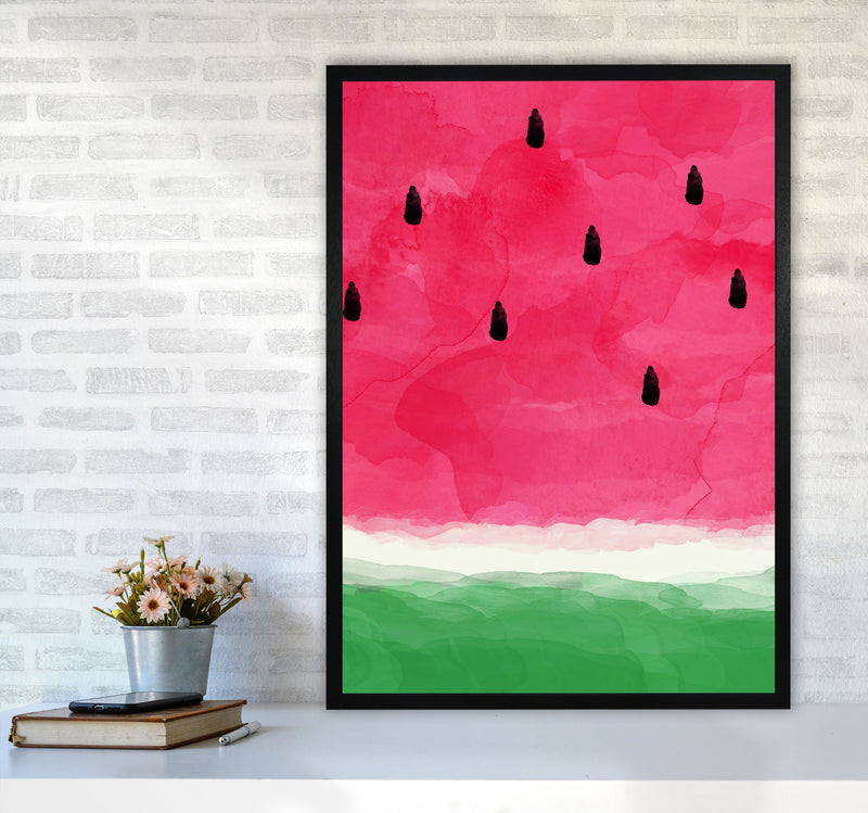 Watermelon Abstract Print By Orara Studio, Framed Kitchen Wall Art A1 White Frame