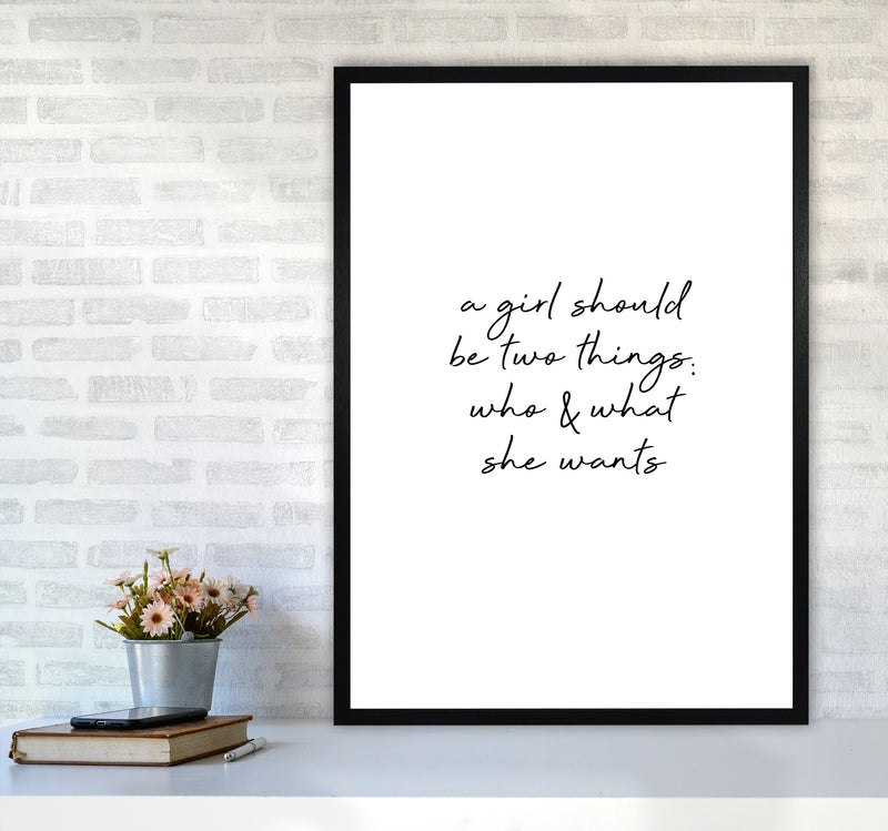 Who & What She Quote Print By Orara Studio A1 White Frame